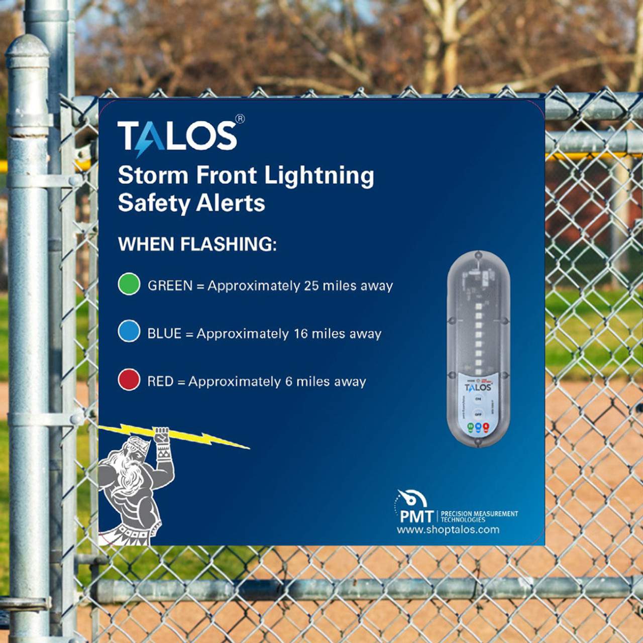 TALOS Standard Lightning Detector w\/18"x24" Safety Information Sign [SFD-1824P-MTB]