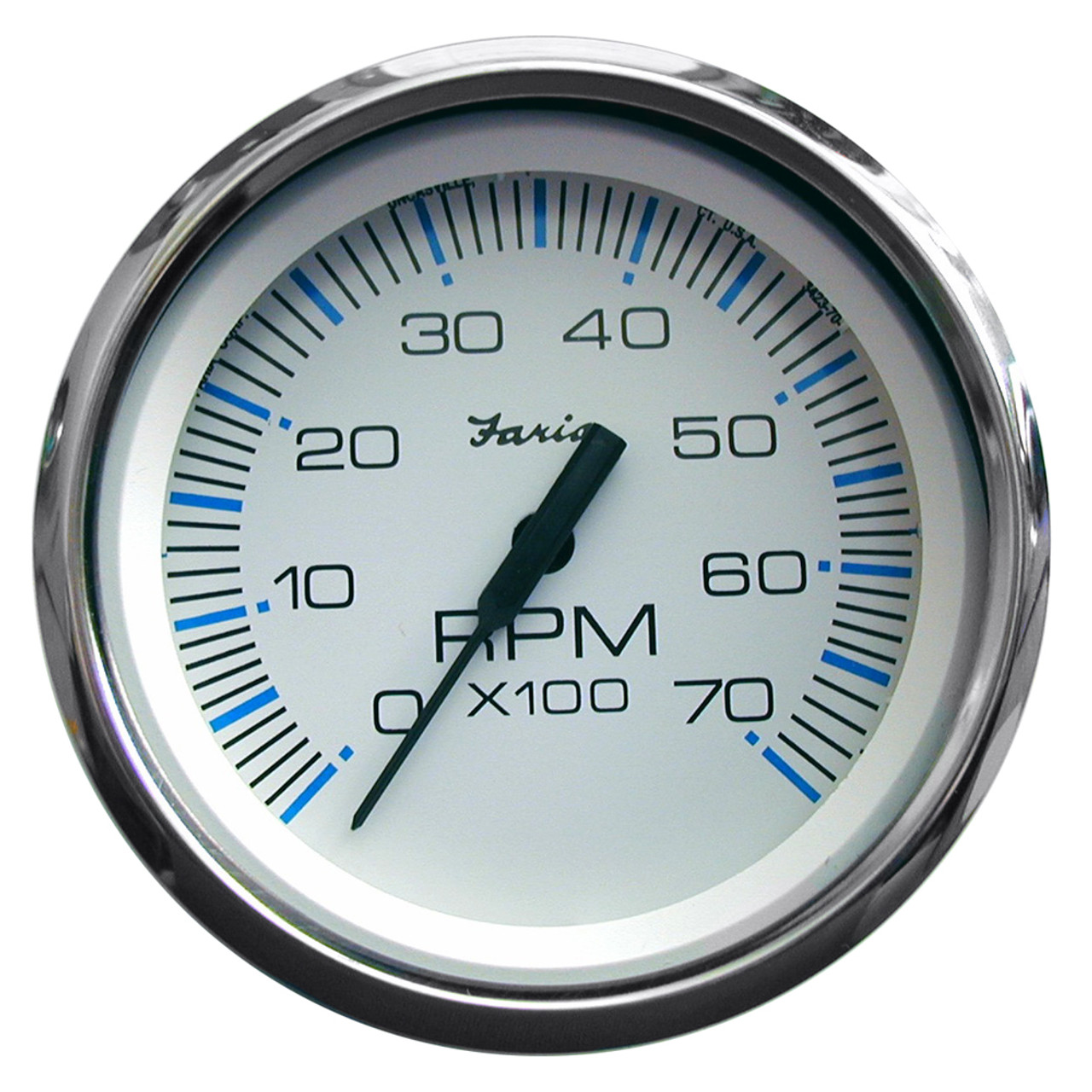 Faria Chesapeake White SS 4" Tachometer - 7,000 RPM (Gas - All Outboards) [33817]