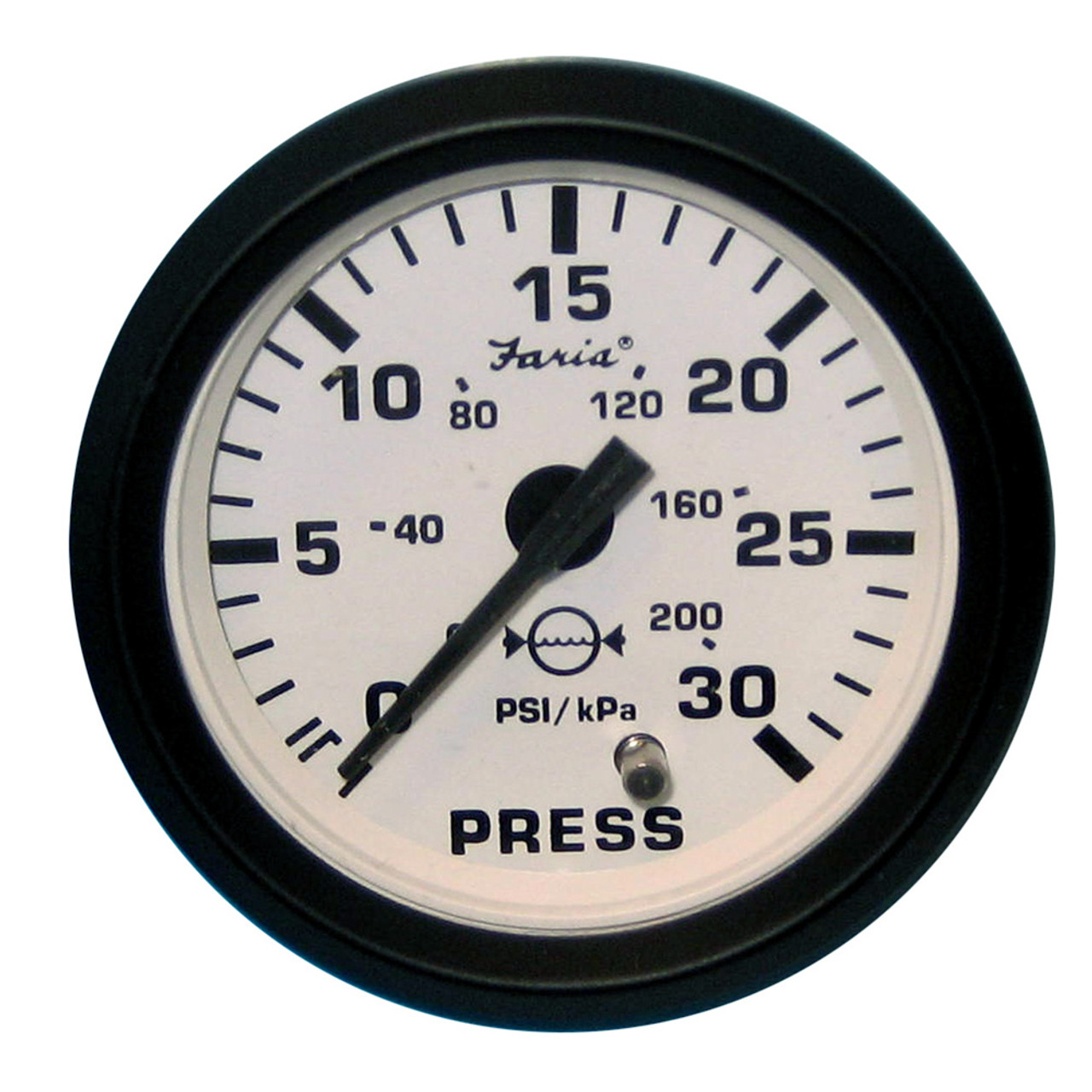 Faria Euro White 2" Water Pressure Gauge Kit - 30 PSI [12903]