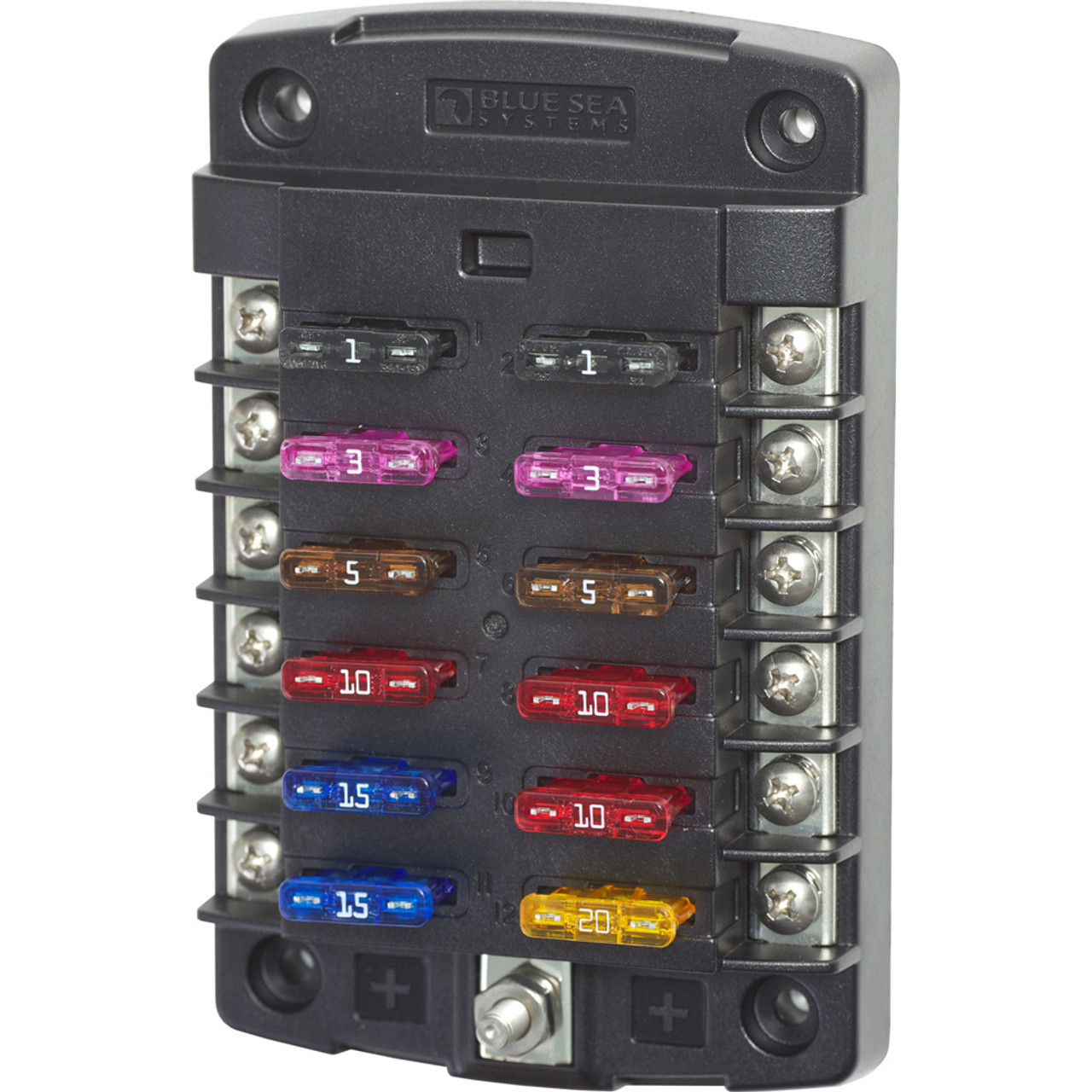 Blue Sea 5034 ST Blade Fuse Block w\/out Cover - 12 Circuit w\/out Negative Bus [5034]