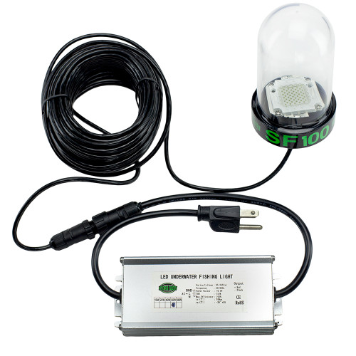 Hydro Glow SF100G 100W\/120VVAC Underwater Dock Light - Green Anchored To Bottom [SF100G]