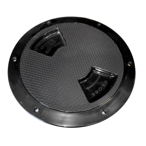 Sea-Dog Quarter-Turn Textured Deck Plate w\/Internal Collar - Black - 6" [336367-1]