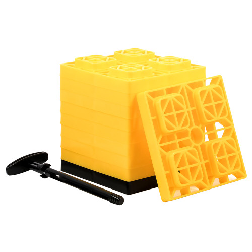 Camco FasTen Leveling Blocks w\/T-Handle - 2x2 - Yellow *10-Pack [44512]