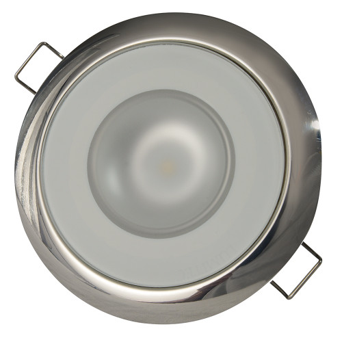 Lumitec Mirage - Flush Mount Down Light - Glass Finish\/Polished SS Bezel - Warm White Dimming [113119]