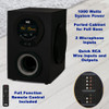 AAT3002 Bluetooth 5.1 Tower Speaker System with Microphones and 2 Extension Cables