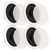 CS8C Flush Mount In Ceiling Speakers with 8" Woofers Surround Sound Home Theater 2 Pair Pack