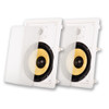 HD-800 Flush Mount In Wall Speakers with 8" Woofers Pair Pack