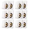 HD-800 Flush Mount In Wall Speakers with 8" Woofers 6 Pair Pack