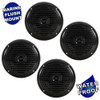 Acoustic Audio MRN65B Waterproof Flush Mount Marine 7" Speakers Passive 2 Pair Pack Black