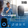 AA15LBS Powered 15" Bluetooth Flashing LED Speaker 1000W with Mic and Stand