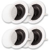 HTI6c Flush Mount In Ceiling Speakers with 6.5" Woofers 2 Pair
