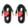 2M25XTRM Pack of 2 Male XLR to Male TRS Audio Cable DJ Studio