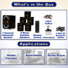 AA5210 Bluetooth 5.1 Speaker System with 4 Extension Cables Home Theater with LED Display