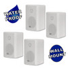 AA351W Indoor Outdoor Speakers 2-Way Mountable White Bookshelf 2 Pair Pack