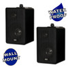 AA251B Indoor Outdoor 3 Way Speakers Black Mountable Pair