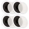 TS80C Flush Mount In Ceiling Speakers with 8" Woofers Home Theater 2 Pair Pack