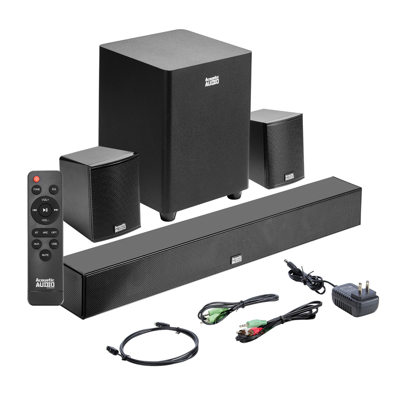 ACOUSTIC AUDIO SURROUND SOUND HOME THEATER SOUND BAR WITH
