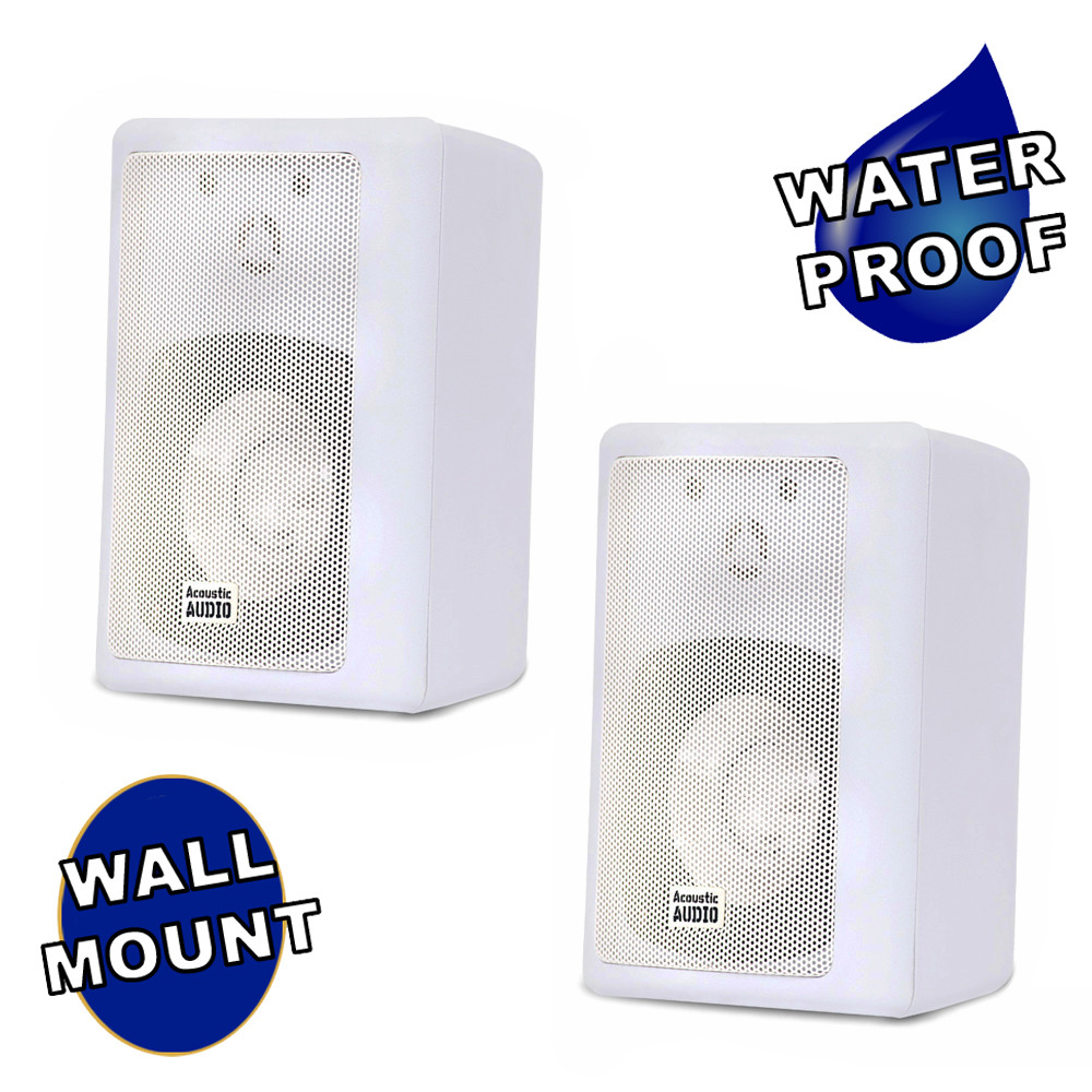 AA151W Outdoor 2 Way Speakers Mountable Weatherproof White Pair