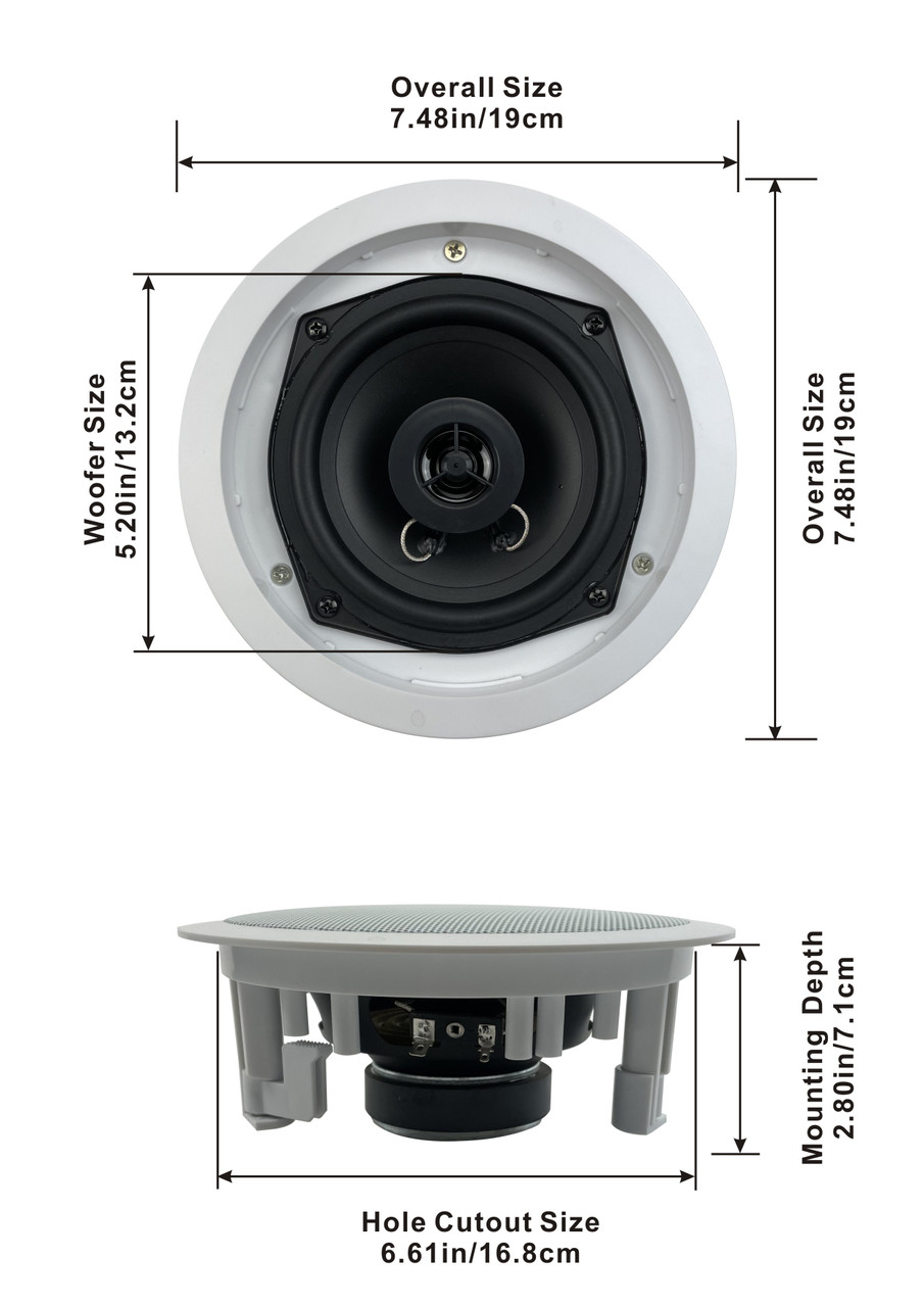 R191 Flush Mount In Ceiling Speakers Home Theater 5 Pack