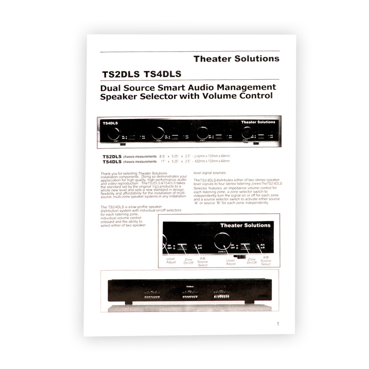 Ts4dls Dual Input 4 Zone Speaker Selector Box Volume Controls