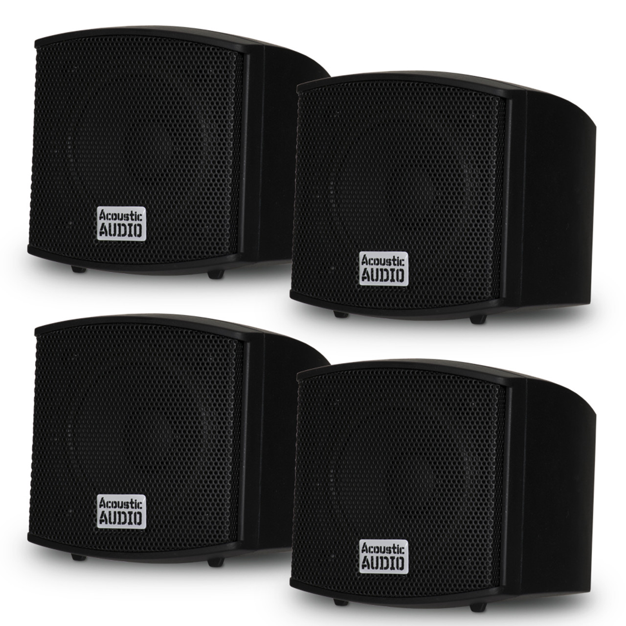 Acoustic Audio AA321Bスピーカー AA321B-2Pr 壁掛 AA321B Mountable Indoor Speakers Black Bookshelf 2 Pair Pack