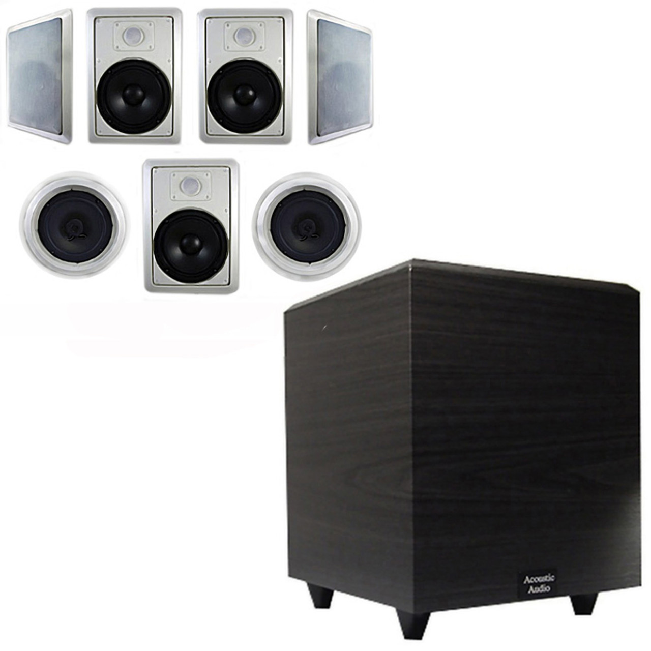 Acoustic Audio Ht 87 In Wall Ceiling 7 1 Home Theater 8 Speakers