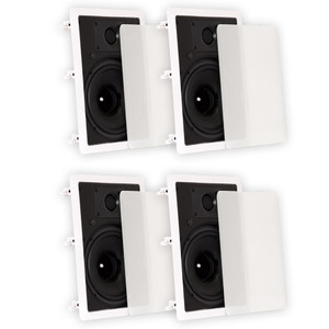 TS80W Flush Mount In Wall Speakers with 8" Woofers Home Theater 2 Pair Pack
