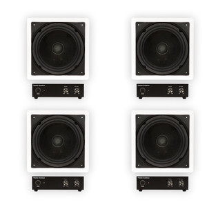 TS1000 Flush Mount Passive 10" Home Theater In Wall 4 Subwoofers and 4 Amps Set