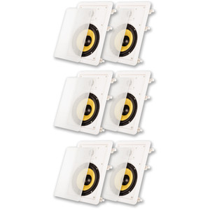 HD-650 Flush Mount In Wall Speakers with 6.5" Woofers 3 Pair