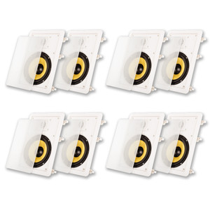HD-650 Flush Mount In Wall Speakers with 6.5" Woofers 4 Pair