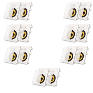 HD-650 Flush Mount In Wall Speakers with 6.5" Woofers 7 Pair