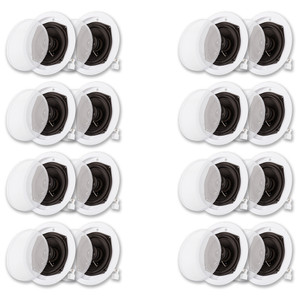 R191 Flush Mount In Ceiling Speakers Home Theater 8 Pair Pack