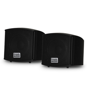 AA321B Mountable Indoor Speakers Black Bookshelf 3 Pack - Goldwood.com