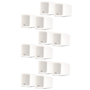 AA321W Mountable Indoor Speakers White Bookshelf 6 Pair Pack