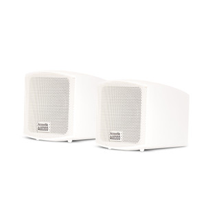AA321W Mountable Indoor Speakers White Bookshelf Pair