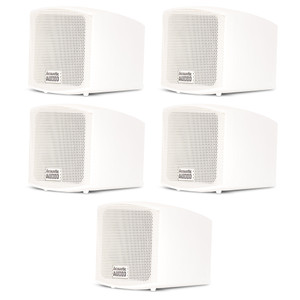 AA321W Mountable Indoor Speakers White Bookshelf 5 Pack