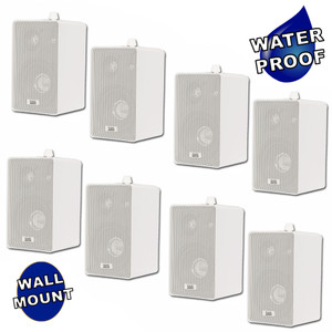 251W Outdoor 3 Way Speakers Mountable Weatherproof White 4 Pair Pack