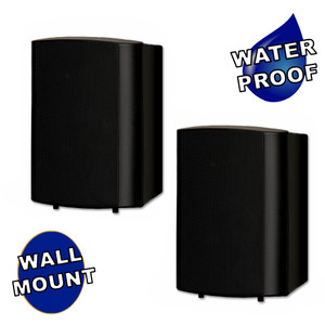 TS425ODB Indoor or Outdoor Speakers Weatherproof Mountable Black Pair