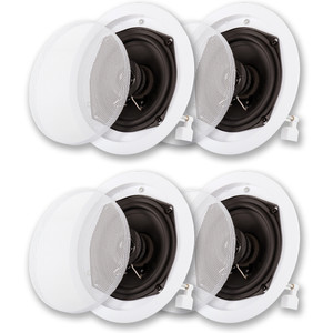 R191 Flush Mount In Ceiling Speakers Home Theater 2 Pair Pack