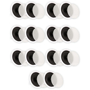 TS80C Flush Mount In Ceiling Speakers with 8" Woofers Home Theater 7 Pair Pack