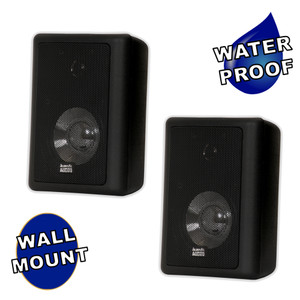 151B Outdoor 2 Way Speakers Mountable Weatherproof Black Pair