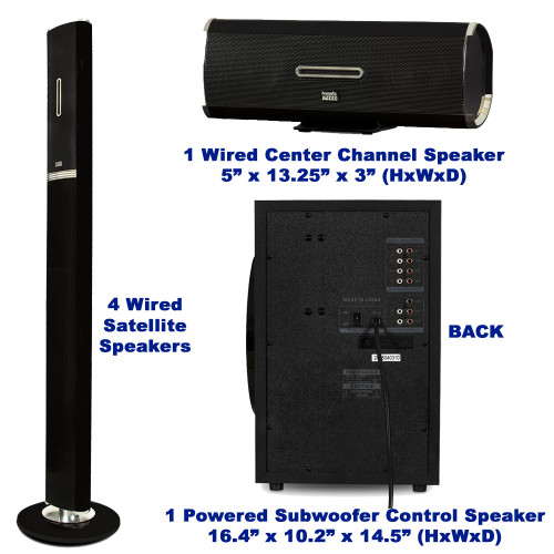 AAT3002 Bluetooth 5.1 Tower Speaker System with 8