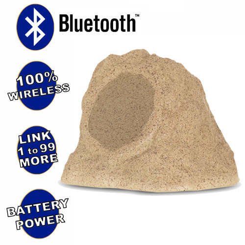 B62S Fully Wireless 100 Watt Rechargeable Battery Bluetooth 6.5" Rock Speaker Sandstone