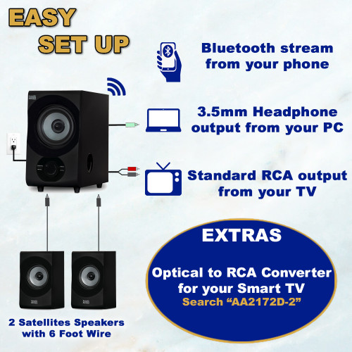 AA2172 Bluetooth 2.1 Speaker System with USB and 2 Extension