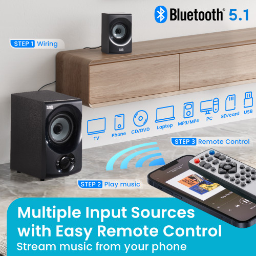 Acoustic Audio Surround Sound Subwoofer Speakers Home Stereo