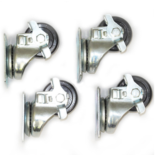 WHEELS1 Locking Caster Wheels 4 Pack for Cabinet or Road Case
