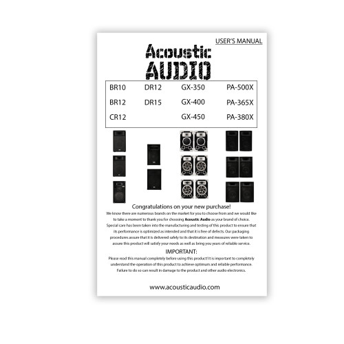 PA-500X Passive 800 Watt 3-Way Speaker Pair DJ PA Karaoke Studio