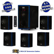 AA5102 Bluetooth 5.1 Speaker System with 2 Extension Cables Home Theater