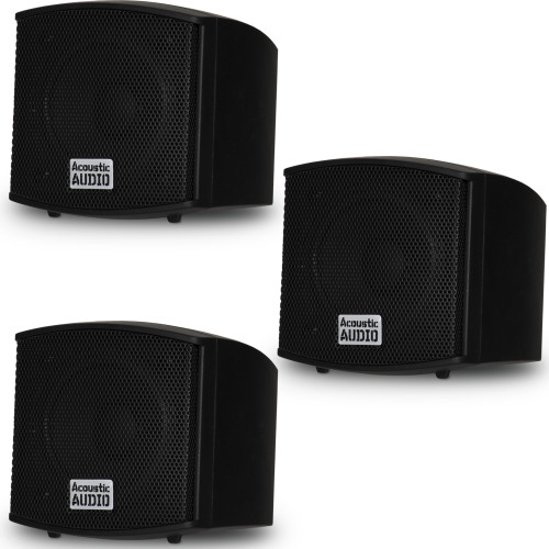AA321B Mountable Indoor Speakers Black Bookshelf 3 Pack - Goldwood.com