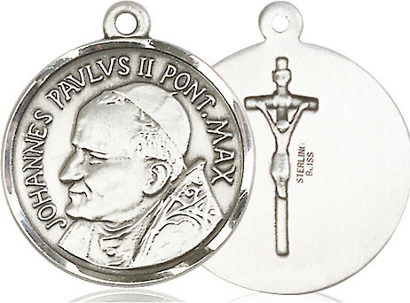 Large St. Pope John Paul II Medal - Sterling Silver 1" x 7/8" Round ...